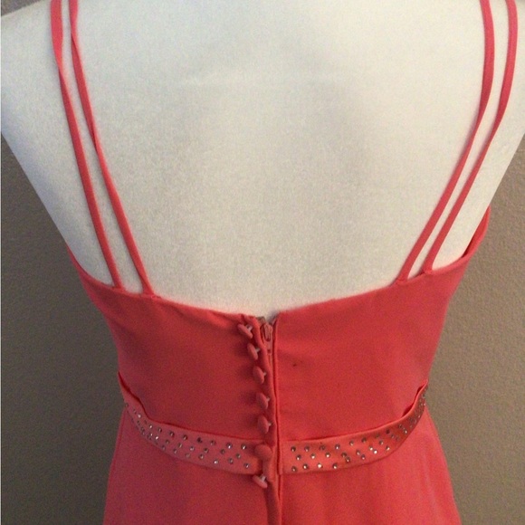 Alfred Angelo Coral Dress with Floral Detail - Picture 3 of 5